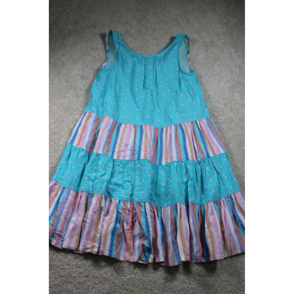 Matilda Jane Dress Girls 8 Sleeveless Striped Bow Tiered Spring Pattern